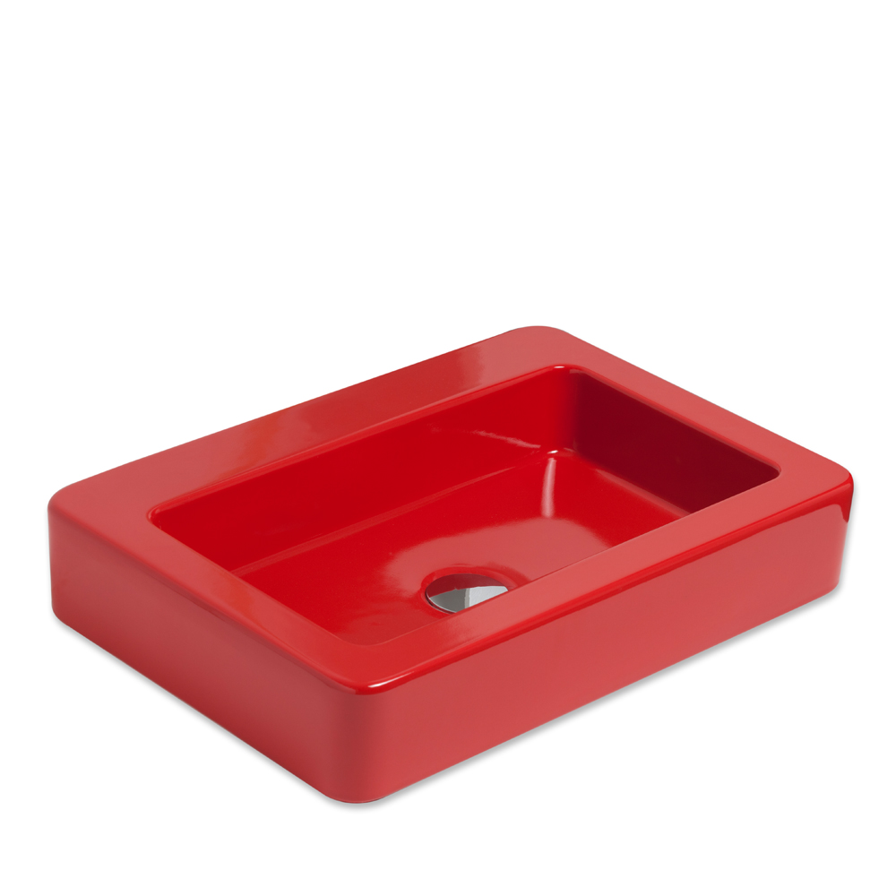 Skat 59x41 cm Tezgah Üstü Lavabo KIRMIZI