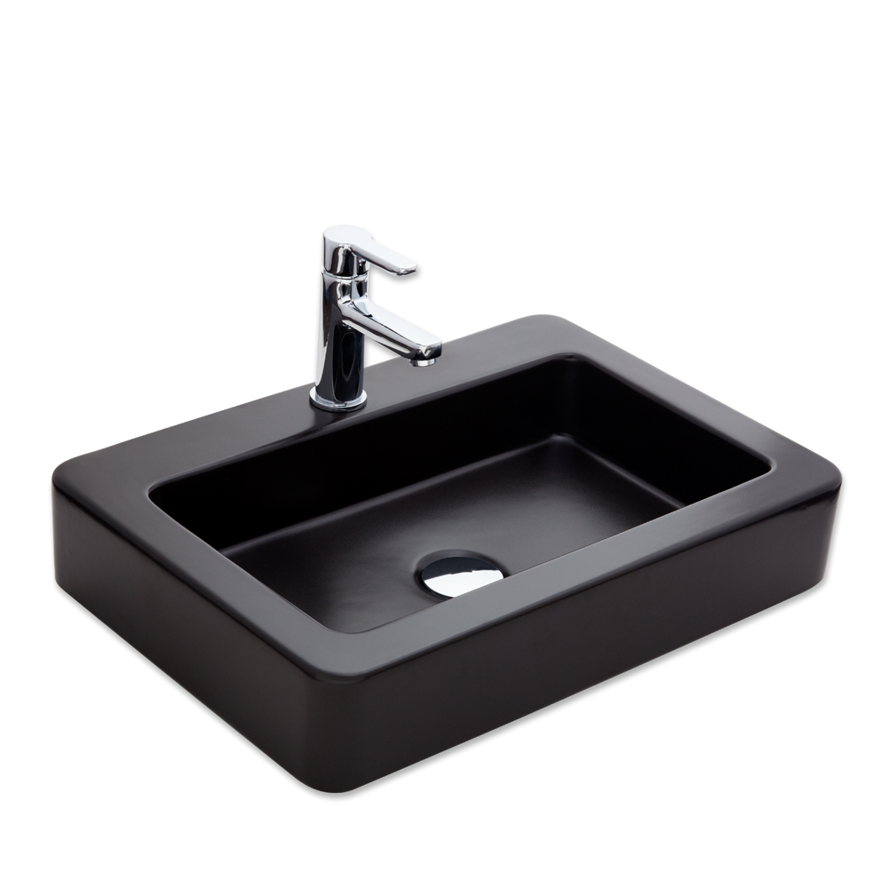 Skat BD 59x41 cm Batarya Delikli Lavabo MAT SİYAH