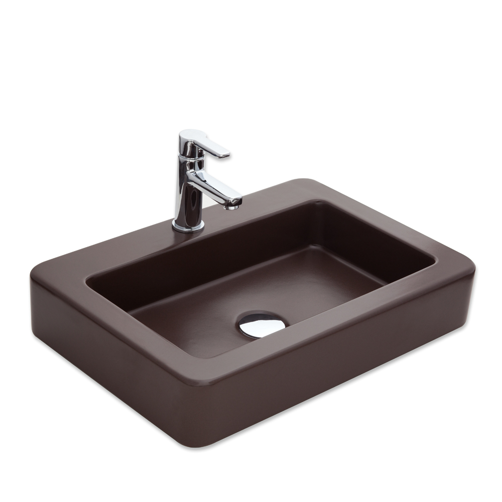 Skat BD 59x41 cm Batarya Delikli Lavabo MAT MOKA