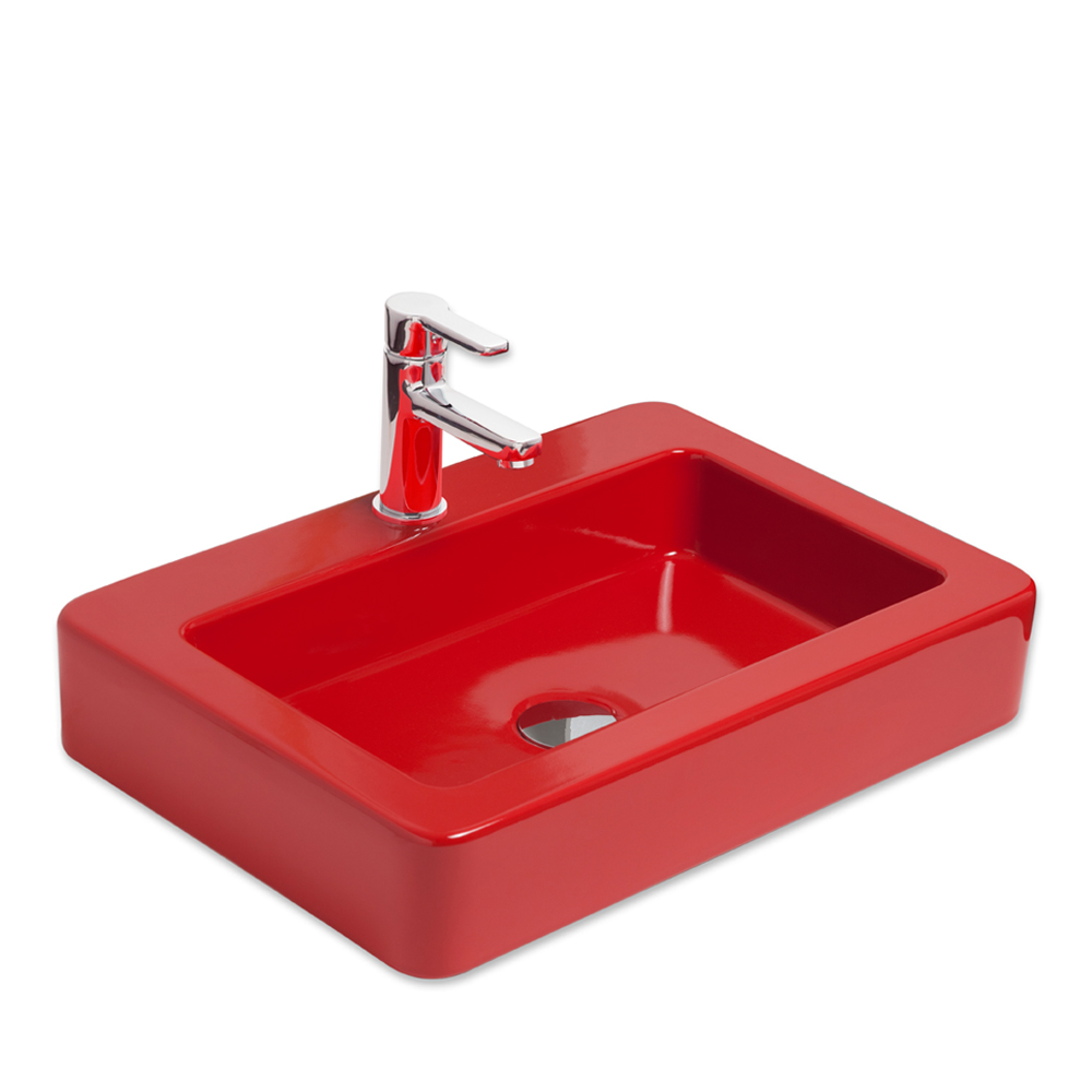 Skat BD 59x41 cm Batarya Delikli Lavabo KIRMIZI