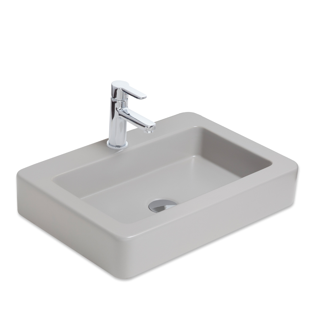 Skat BD 59x41 cm Batarya Delikli Lavabo MAT GRİ