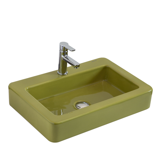 Skat BD 59x41 cm Batarya Delikli Lavabo YOSUN YEŞİLİ