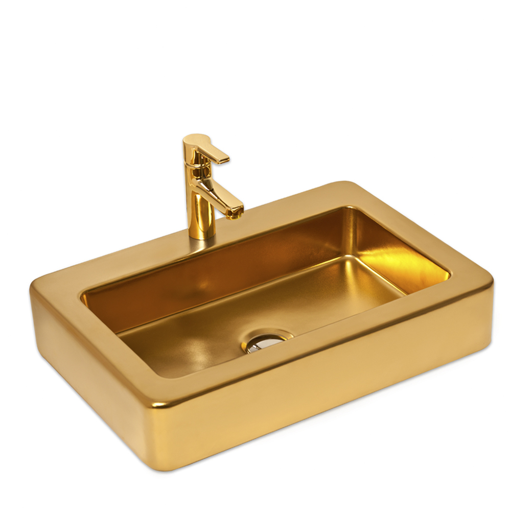 Skat BD 59x41 cm Batarya Delikli Lavabo ALTIN