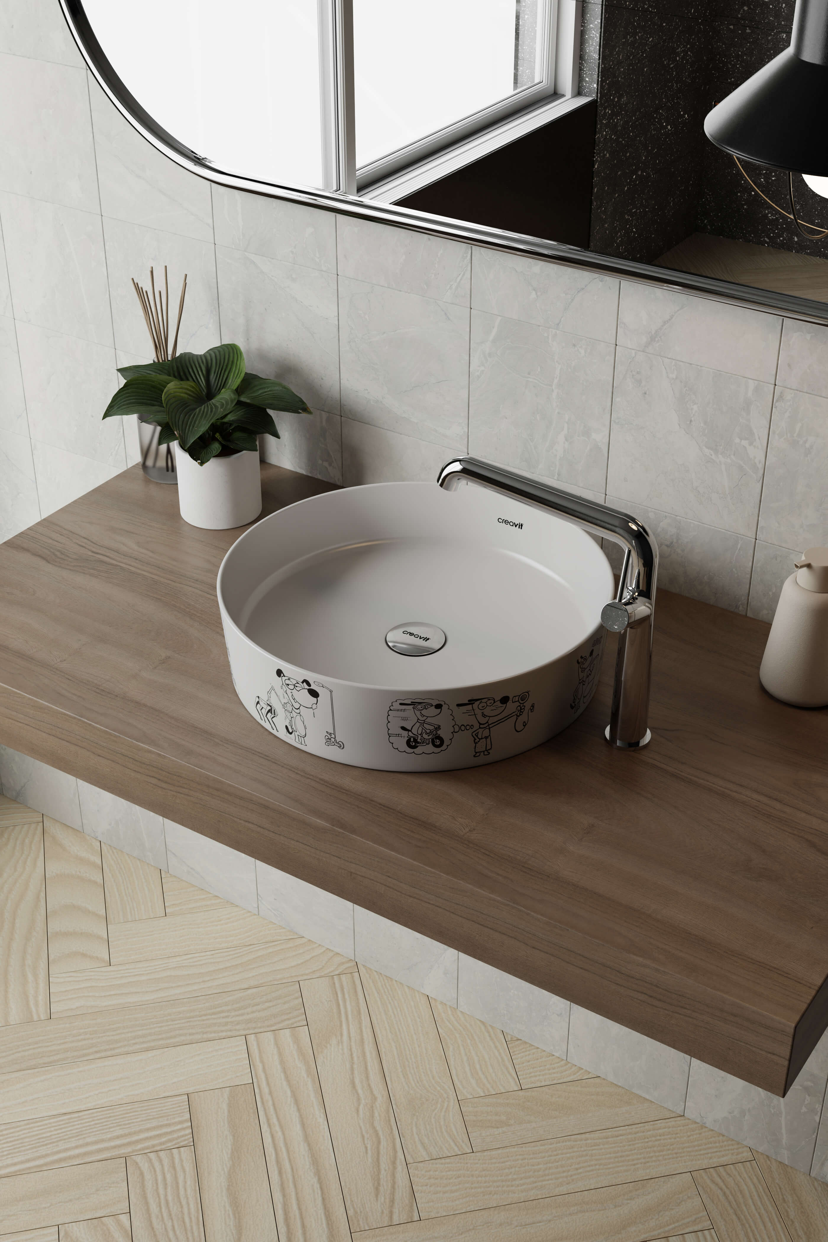 CREAVİT GEN-Z 400x110x400ÇANAK LAVABO LP140-00CB00E-KB00