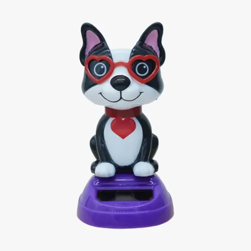 Güneş Enerjili Solar Sallanan Gözlüklü Köpek Figürü