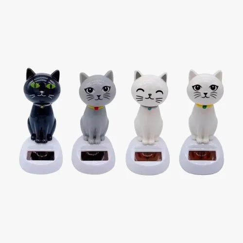 Güneş Enerjili Solar Sallanan Kedi Figürü