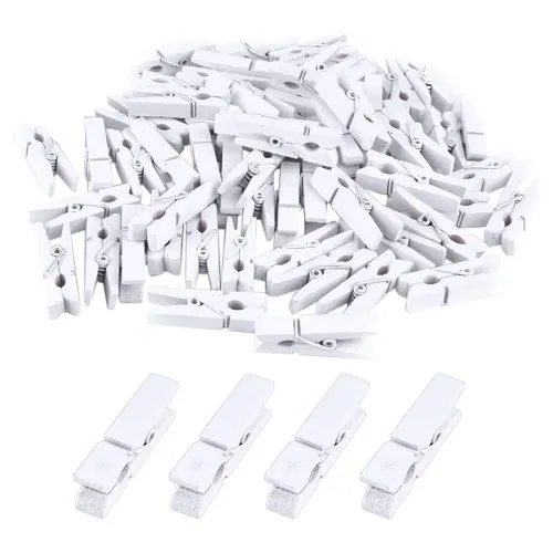 1000 Adet Beyaz Ahşap Mandal Seti 2.5 cm