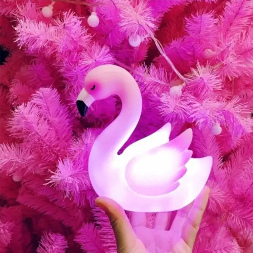 Led Işıklı Flamingo Masa Lambası