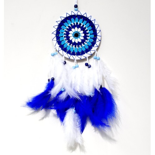  Bol Kuş Tüylü Beyaz Renk Dream Catcher El Yapımı Duvar Dekoru